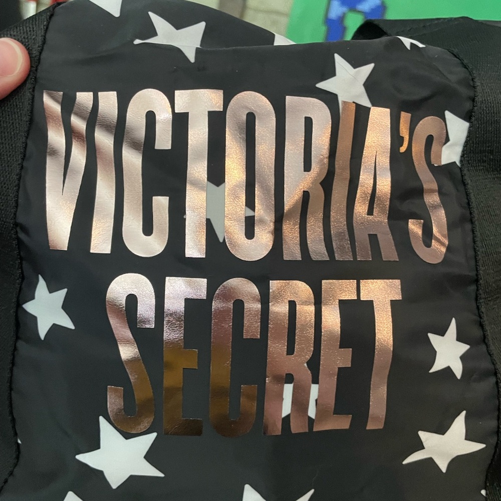 Victoria’s Secret Celestial Shimmer Star Collapsible Rosegold/Black Tote - NWT - Picture 6 of 13